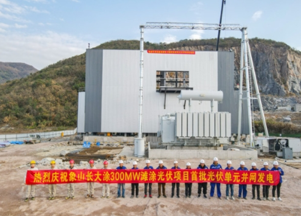 國(guó)內(nèi)最大灘涂光伏發(fā)電項(xiàng)目首批光伏單元成功并網(wǎng)發(fā)電