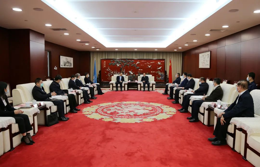 中國(guó)華電董事長(zhǎng)江毅、總經(jīng)理葉向東會(huì)見中國(guó)大唐董事長(zhǎng)鄒磊、總經(jīng)理劉明勝